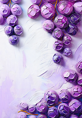 JPG 편집이미지 페인팅 포도 붓터치 사람없음 보라색 그림 질감 작품 유화 편집실사 컬러 과일 미술 CG 파일형식