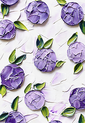 JPG 편집이미지 잎 패턴 페인팅 붓터치 사람없음 보라색 그림 질감 작품 블루베리 유화 편집실사 식물 컬러 무늬 과일 미술 CG 파일형식