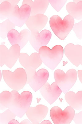 JPG 분홍색 패턴 일러스트 수채화 사람없음 귀여움 하트 하트백그라운드 번짐 국내일러스트 AI일러스트 AI콘텐츠 모양 컬러 백그라운드 컨셉 무늬 파일형식 효과