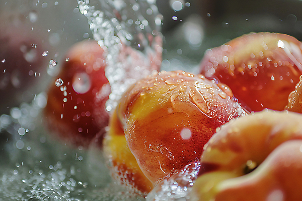 JPG 편집이미지 사람없음 여름 신선 디지털합성 튀는물 복숭아 편집실사 AI포토 AI콘텐츠 계절 과일 CG 액체표현 스플래쉬 파일형식