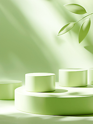 JPG 편집이미지 잎 그림자 사람없음 초록색 햇빛 원형 합성 단상 포디움 편집실사 AI포토 AI콘텐츠 도형 식물 컬러 태양 무대 CG 파일형식