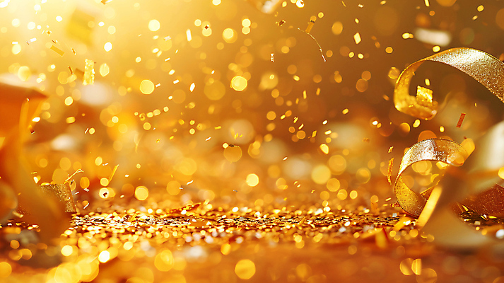 JPG 편집이미지 리본 사람없음 반짝임 금색 황금 꽃가루 더스트파티클 편집실사 AI컴퓨터그래픽 AI콘텐츠 컬러 모션 가루 CG 파일형식