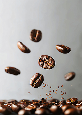 JPG 편집이미지 커피 사람없음 회색 원두 합성 스플래쉬 편집실사 AI컴퓨터그래픽 AI콘텐츠 음료 컬러 CG 파일형식