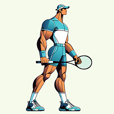 전신 모자 남자 스포츠 일러스트 근육 한명 들기 성인 테니스라켓 집중 테니스선수 테니스복 테니스화 성인남자한명만 벡터 국내일러스트 AI파일 1 잡화 운동화 컨셉 모션 운동선수 사람 운동복 테니스 라켓 테니스용품 남자한명만 성인남자만 파일형식