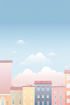 JPG 구름 일러스트 창문 하늘 풍경 빌딩 사람없음 건물 도시 국내일러스트 AI일러스트 AI콘텐츠 자연요소 건축물 파일형식