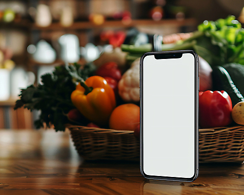 JPG 편집이미지 오이 파프리카 사람없음 경제 스마트폰 바구니 시세 합성 카피스페이스 편집실사 AI포토 AI콘텐츠 채소 금융 핸드폰 스마트기기 공백 CG 파일형식