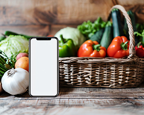 JPG 편집이미지 파프리카 마늘 사람없음 경제 스마트폰 바구니 시세 양상추 합성 애호박 카피스페이스 편집실사 AI포토 AI콘텐츠 채소 호박 금융 핸드폰 스마트기기 공백 CG 파일형식