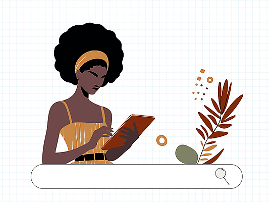 여자 인터넷 일러스트 비즈니스 돋보기 미래 한명 들기 상반신 성인 태블릿 웹서핑 머리띠 업무 풀잎 검색 검색창 성인여자한명만 국내일러스트 AI파일 1 컨셉 잎 장신구 모션 사람 전자제품 스마트기기 작업 풀_식물 여자한명만 성인여자만 파일형식 벡터