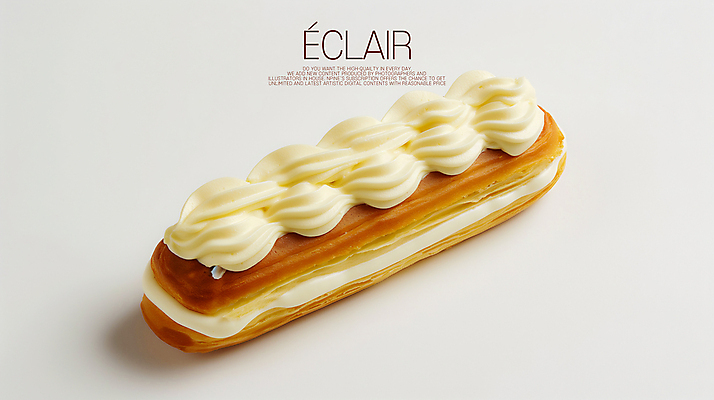 PSD 편집이미지 빵 타이포그라피 사람없음 흰색 달콤 크림 에클레어 이미지편집 문자 음식 컬러 디저트 맛 파일형식
