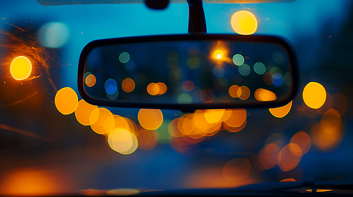 JPG 편집이미지 도로 자동차 거리 사람없음 거울 분위기 야간 보케 백미러 편집실사 AI포토 AI콘텐츠 자연요소 길 육상교통 컨셉 교통시설 CG 파일형식