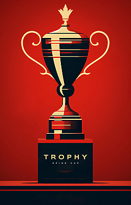 PSD 편집이미지 포스터 타이포그라피 사람없음 빨간색 우승 빈티지 수상_상을받음 상패 트로피 명예 시상 이미지편집 문자 컬러 컨셉 최고 상_우승 파일형식