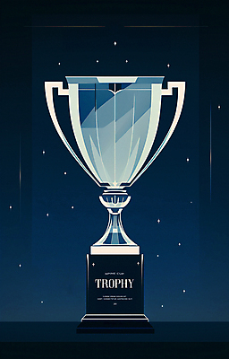 PSD 편집이미지 포스터 타이포그라피 사람없음 파란색 우승 빈티지 수상_상을받음 상패 트로피 명예 시상 이미지편집 문자 컬러 컨셉 최고 상_우승 파일형식