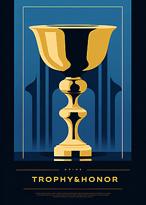 PSD 편집이미지 포스터 타이포그라피 사람없음 파란색 우승 빈티지 수상_상을받음 상패 트로피 명예 시상 이미지편집 문자 컬러 컨셉 최고 상_우승 파일형식