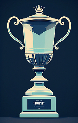 PSD 편집이미지 포스터 타이포그라피 사람없음 파란색 우승 빈티지 수상_상을받음 상패 트로피 명예 시상 이미지편집 문자 컬러 컨셉 최고 상_우승 파일형식