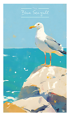 PSD 일러스트 자연 갈매기 하늘 타이포그라피 해변 사람없음 물 여름 파란색 평화 바위 고독 카피스페이스 국내일러스트 자연요소 문자 계절 감정 바다 컬러 컨셉 조류 공백 돌_바위 생태계 파일형식