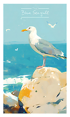 PSD 일러스트 자연 갈매기 하늘 타이포그라피 해변 사람없음 물 여름 파란색 평화 바위 고독 카피스페이스 국내일러스트 자연요소 문자 계절 감정 바다 컬러 컨셉 조류 공백 돌_바위 생태계 파일형식