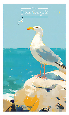 PSD 일러스트 자연 갈매기 하늘 타이포그라피 해변 사람없음 물 여름 파란색 평화 바위 고독 카피스페이스 국내일러스트 자연요소 문자 계절 감정 바다 컬러 컨셉 조류 공백 돌_바위 생태계 파일형식