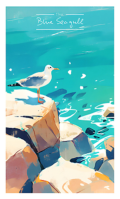 PSD 일러스트 자연 갈매기 하늘 타이포그라피 해변 사람없음 물 여름 파란색 평화 바위 고독 카피스페이스 국내일러스트 자연요소 문자 계절 감정 바다 컬러 컨셉 조류 공백 돌_바위 생태계 파일형식