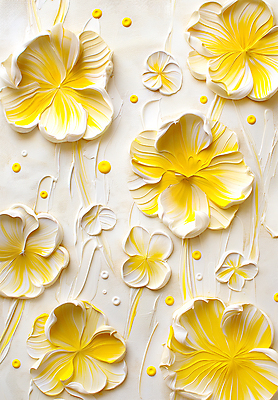 JPG 편집이미지 디자인 꽃 예술 패턴 자연 페인팅 붓터치 사람없음 노란색 물감 화려 질감 캔버스 감성 카피스페이스 편집실사 식물 컬러 컨셉 무늬 공백 미술도구 CG 생태계 파일형식