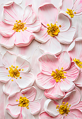 JPG 편집이미지 디자인 꽃 예술 분홍색 패턴 자연 페인팅 붓터치 사람없음 물감 화려 질감 캔버스 감성 카피스페이스 편집실사 식물 컬러 컨셉 무늬 공백 미술도구 CG 생태계 파일형식