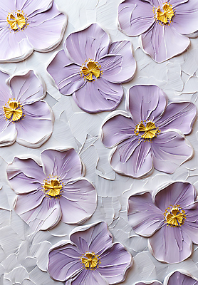 JPG 편집이미지 디자인 꽃 예술 패턴 자연 페인팅 붓터치 사람없음 물감 화려 질감 캔버스 감성 연보라색 카피스페이스 편집실사 식물 컨셉 무늬 보라색 공백 미술도구 CG 생태계 파일형식