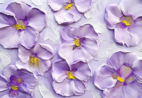 JPG 편집이미지 디자인 꽃 예술 패턴 자연 페인팅 붓터치 사람없음 물감 화려 질감 캔버스 감성 연보라색 카피스페이스 편집실사 식물 컨셉 무늬 보라색 공백 미술도구 CG 생태계 파일형식