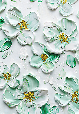 JPG 편집이미지 디자인 꽃 예술 패턴 자연 페인팅 붓터치 사람없음 초록색 물감 화려 질감 캔버스 감성 카피스페이스 편집실사 식물 컬러 컨셉 무늬 공백 미술도구 CG 생태계 파일형식