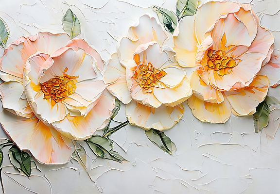 JPG 편집이미지 디자인 꽃 예술 패턴 자연 페인팅 붓터치 사람없음 노란색 물감 화려 질감 캔버스 감성 카피스페이스 편집실사 식물 컬러 컨셉 무늬 공백 미술도구 CG 생태계 파일형식