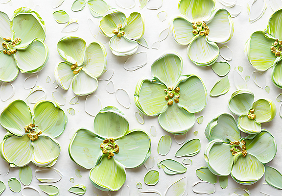 JPG 편집이미지 디자인 꽃 예술 패턴 자연 페인팅 붓터치 사람없음 연두색 물감 화려 질감 캔버스 감성 카피스페이스 편집실사 식물 컨셉 무늬 초록색 공백 미술도구 CG 생태계 파일형식