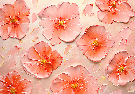 JPG 편집이미지 디자인 꽃 예술 분홍색 패턴 자연 페인팅 붓터치 사람없음 물감 화려 질감 캔버스 감성 카피스페이스 편집실사 식물 컬러 컨셉 무늬 공백 미술도구 CG 생태계 파일형식