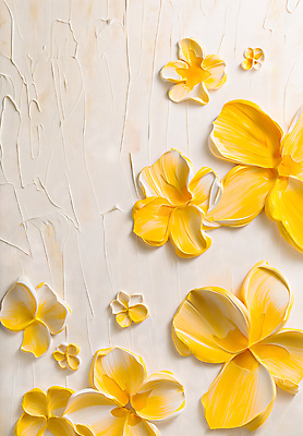 JPG 편집이미지 디자인 꽃 예술 패턴 자연 페인팅 붓터치 사람없음 노란색 물감 화려 질감 캔버스 감성 카피스페이스 편집실사 식물 컬러 컨셉 무늬 공백 미술도구 CG 생태계 파일형식