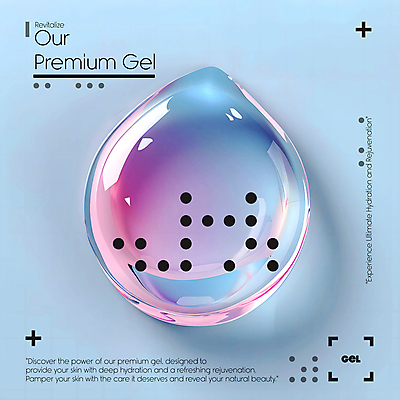 PSD 편집이미지 하늘색 타이포그라피 사람없음 점 투명 고급 피부관리 스킨케어 보습 프리미엄 세럼 이미지편집 문자 컨셉 파란색 뷰티 화장품 파일형식