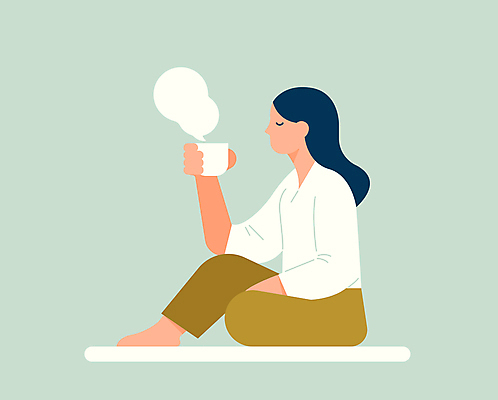 전신 여자 커피 일러스트 휴식 한명 들기 성인 연두색 눈감음 머그컵 수증기 편안함 성인여자한명만 국내일러스트 AI파일 1 음료 컨셉 모션 사람 컵 초록색 감각 여자한명만 성인여자만 파일형식 벡터