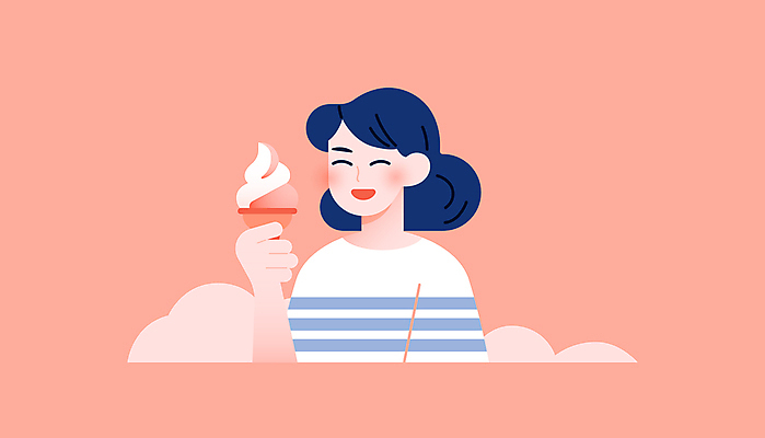 여자 행복 분홍색 일러스트 한명 웃음 들기 성인 해변 여름 여름휴가 시원함 아이스크림콘 콘아이스크림 성인여자한명만 국내일러스트 AI파일 1 계절 감정 바다 컬러 모션 휴가 아이스크림 표정 사람 콘 여자한명만 성인여자만 파일형식 벡터 여름_계절