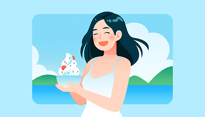 구름 그릇 여자 행복 일러스트 아이스크림 산 한명 웃음 들기 성인 해변 여름 파란색 시원함 성인여자한명만 국내일러스트 AI파일 자연요소 1 식기 계절 감정 바다 컬러 모션 디저트 표정 사람 여자한명만 성인여자만 파일형식 벡터