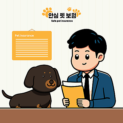 캐릭터 남자 일러스트 알림판 한명 들기 성인 타이포그라피 노란색 강아지 책상 상담 문서 발바닥 가입 반려 보험설계사 성인남자한명만 동물보험 일러캐릭터 AI파일 직업 문자 1 컬러 가구 모션 발 사람 반려동물 개 보험 남자한명만 성인남자만 파일형식 벡터