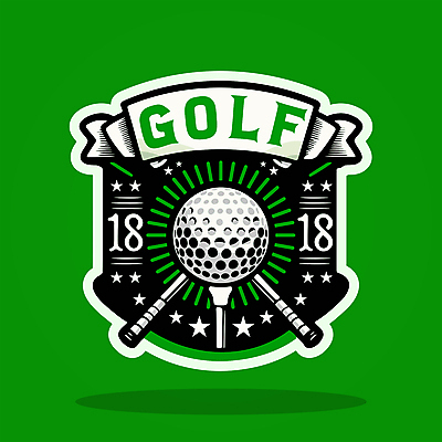 스티커 골프 일러스트 골프공 타이포그라피 사람없음 초록색 골프채 심볼 골프티 엘리먼트 국내일러스트 AI파일 문자 컬러 공 골프용품 구기 파일형식 벡터