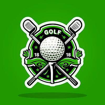 스티커 골프 일러스트 골프공 타이포그라피 사람없음 초록색 골프채 심볼 골프티 엘리먼트 국내일러스트 AI파일 문자 컬러 공 골프용품 구기 파일형식 벡터
