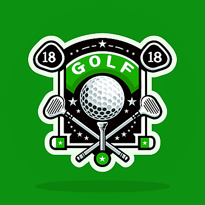 스티커 골프 일러스트 골프공 타이포그라피 사람없음 초록색 골프채 심볼 골프티 엘리먼트 국내일러스트 AI파일 문자 컬러 공 골프용품 구기 파일형식 벡터