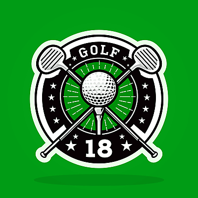 스티커 골프 일러스트 골프공 타이포그라피 사람없음 초록색 골프채 심볼 골프티 엘리먼트 국내일러스트 AI파일 문자 컬러 공 골프용품 구기 파일형식 벡터