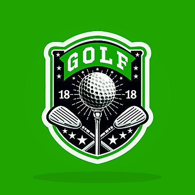 스티커 골프 일러스트 골프공 타이포그라피 사람없음 초록색 골프채 심볼 골프티 엘리먼트 국내일러스트 AI파일 문자 컬러 공 골프용품 구기 파일형식 벡터