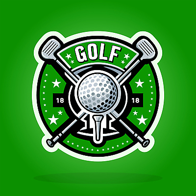 스티커 골프 일러스트 골프공 타이포그라피 사람없음 초록색 골프채 심볼 골프티 엘리먼트 국내일러스트 AI파일 문자 컬러 공 골프용품 구기 파일형식 벡터