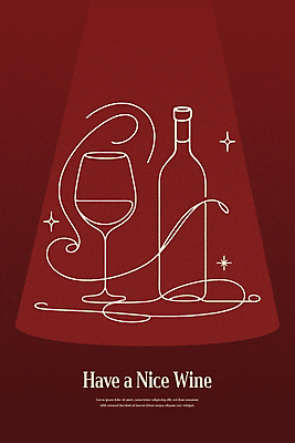 와인잔 일러스트 타이포그라피 사람없음 빨간색 반짝임 분위기 레드와인 라인아트 와인병 드로잉 국내일러스트 AI파일 문자 선 컬러 컨셉 술잔 모션 병_용기 미술 와인 파일형식 벡터