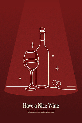 와인잔 일러스트 타이포그라피 사람없음 빨간색 반짝임 분위기 레드와인 라인아트 와인병 드로잉 국내일러스트 AI파일 문자 선 컬러 컨셉 술잔 모션 병_용기 미술 와인 파일형식 벡터