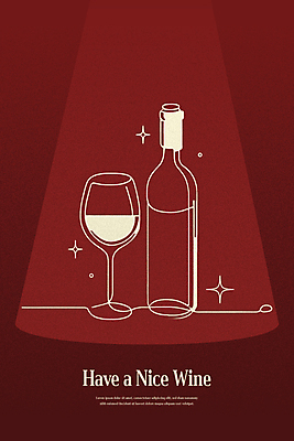 와인잔 일러스트 타이포그라피 사람없음 빨간색 반짝임 분위기 레드와인 라인아트 와인병 드로잉 국내일러스트 AI파일 문자 선 컬러 컨셉 술잔 모션 병_용기 미술 와인 파일형식 벡터