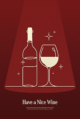 와인잔 일러스트 타이포그라피 사람없음 빨간색 반짝임 분위기 레드와인 라인아트 와인병 드로잉 국내일러스트 AI파일 문자 선 컬러 컨셉 술잔 모션 병_용기 미술 와인 파일형식 벡터