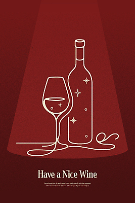 와인잔 일러스트 타이포그라피 사람없음 빨간색 반짝임 분위기 레드와인 라인아트 와인병 드로잉 국내일러스트 AI파일 문자 선 컬러 컨셉 술잔 모션 병_용기 미술 와인 파일형식 벡터