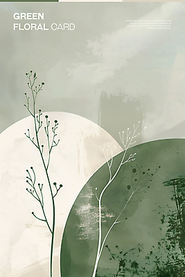 PSD 편집이미지 포스터 잎 추상 타이포그라피 사람없음 연두색 빈티지 분위기 질감 카피스페이스 이미지편집 식물 문자 컨셉 무늬 초록색 공백 파일형식