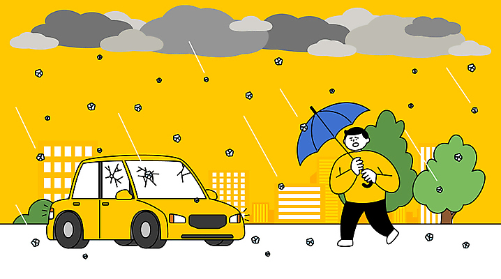 전신 나무 남자 일러스트 우산 자동차 한명 들기 성인 건물 노란색 균열 자연재해 대피 우박 성인남자한명만 국내일러스트 AI파일 식물 1 건축물 육상교통 컬러 모션 날씨 사람 재해 남자한명만 성인남자만 파일형식 벡터