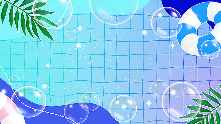 백그라운드 나뭇잎 수영장 사람없음 여름 파란색 반짝임 야자수 물방울 비눗방울 떠있는 격자 튜브 그라데이션 모션그래픽 MP4 MOV 나무 계절 컬러 잎 무늬 모션 동영상 파일형식